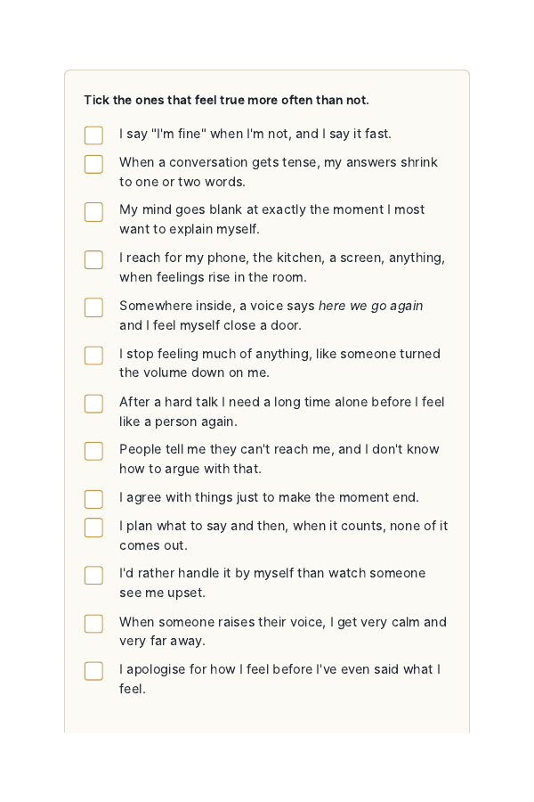 The self-test checklist